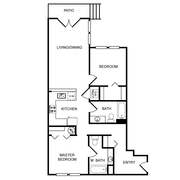 Floor Plan - Clearwater 2 Bed 2 Bath A