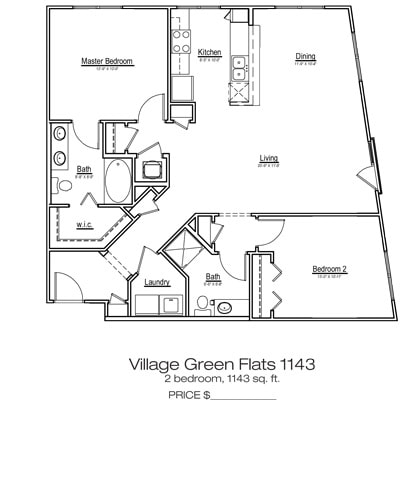 Floor Plan - Village Green Flats 1143