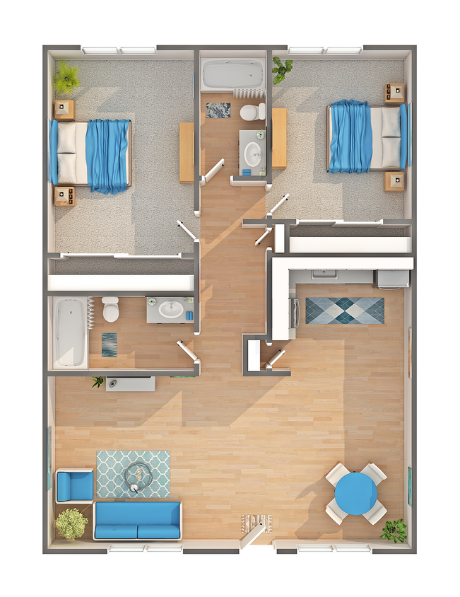 B3R | 2-Bedroom Floorplan - B3R