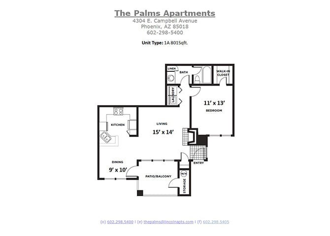 Floor Plan - One Bedroom