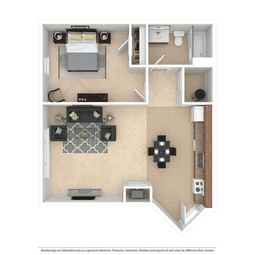 1 Bed 1 Bath 740 SQFT - 3 Bedroom