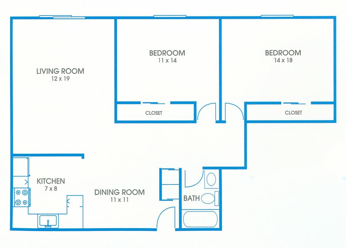 Floor Plan - 2 Bedroom Apartment Home