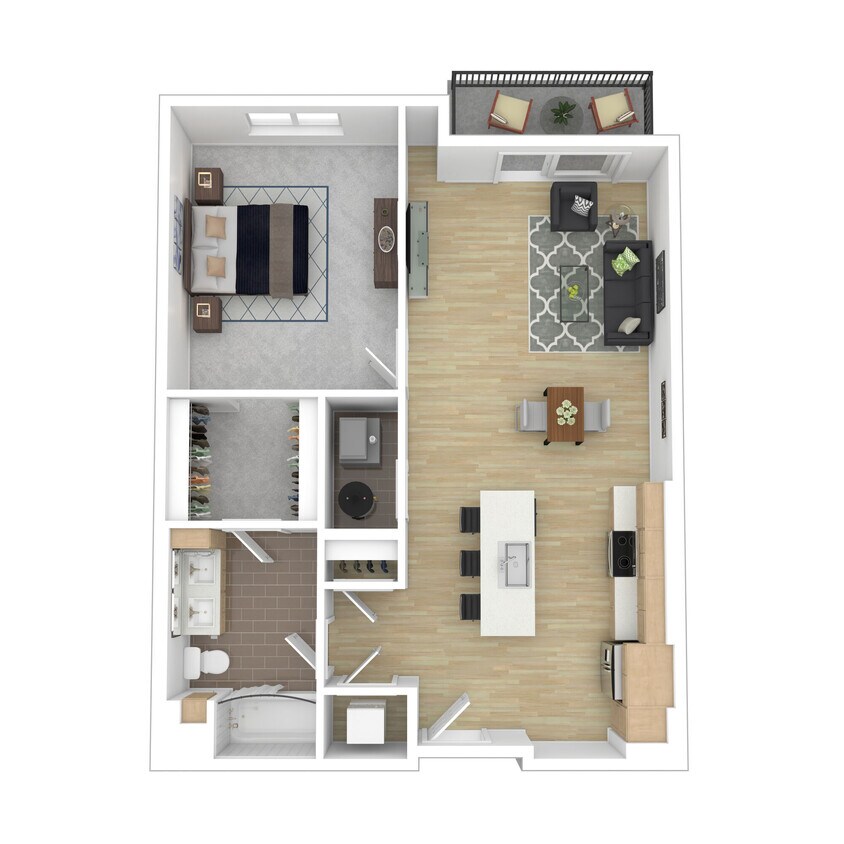 Floor Plan - One Bed One Bath 1A.5