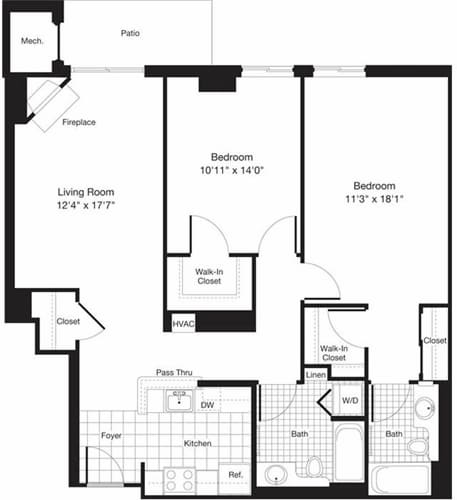 Floor Plan - 2 Bedrooms O