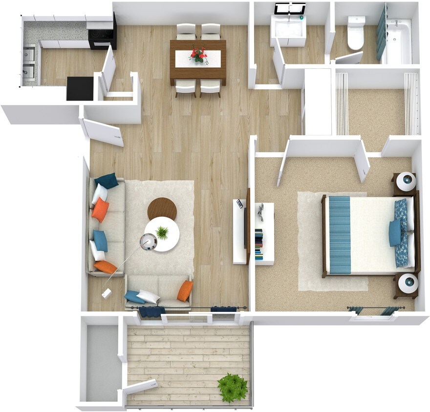 Floor Plan - Deluxe 1 Bedroom