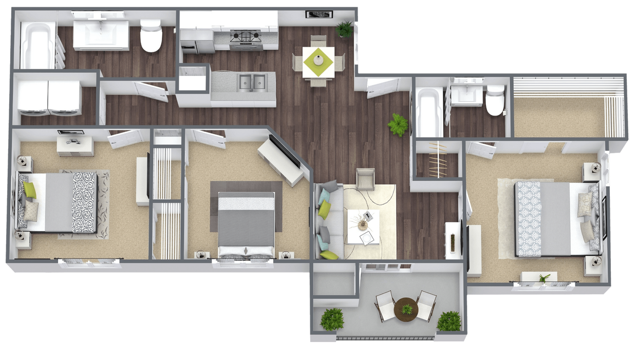 Floor Plan - 3 Bed 2 Bath