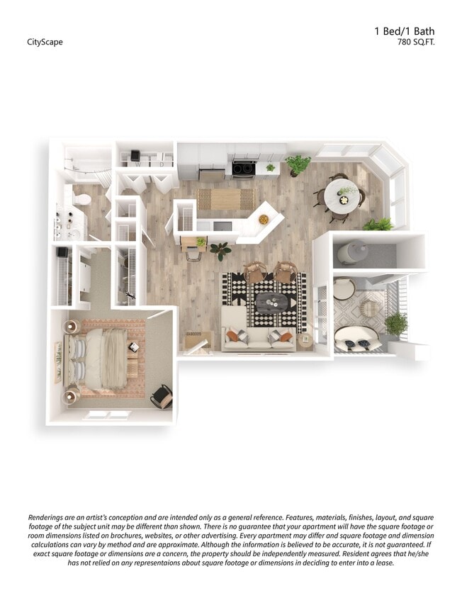 Floor Plan - A2 1x1 Premium