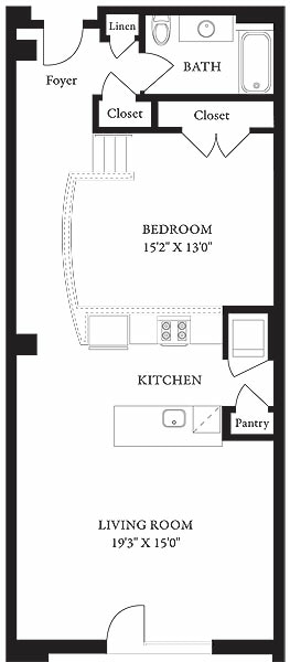 LS-A_1Bed_1Bath_888 Sq Ft - LS-A One Bedroom, One Bathroom