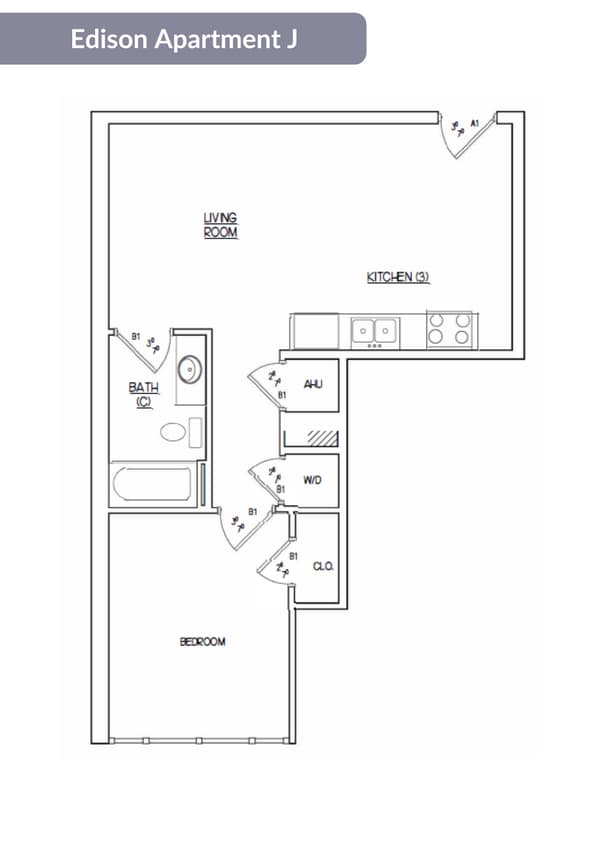 Floor Plan - Edison Apartment J