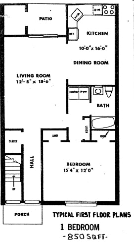 1BR/1BA - One Bedroom One Bath W/D