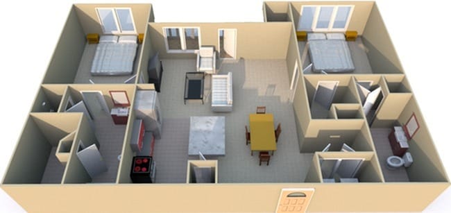 2 Bedroom Floor Plan - West Point