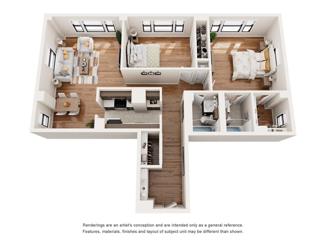 Floor Plan - Toulouse - 2 BD