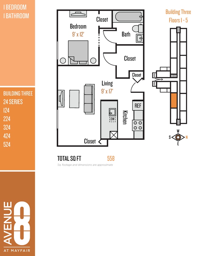 Floor Plan - 24 Series 1 Bedroom / 1 Bath