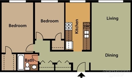 2BR/1BA - 2 Bed 1 Bath Renovated