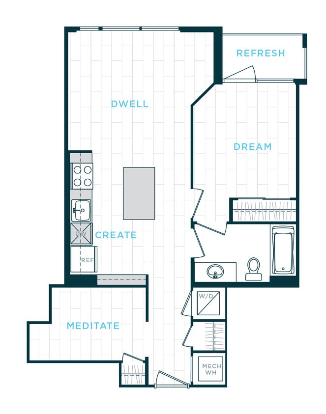 Floor Plan - 1 Bed/1 Bath Den sl-ad07