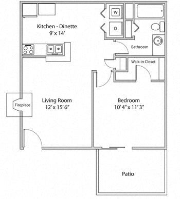 Floor Plan - One Bedroom One Bath
