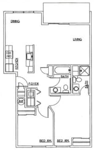 2BR/2BA - HMCR 918 SQ FT