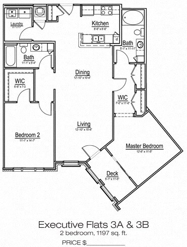 Floor Plan - Executive Flats 3a-3b