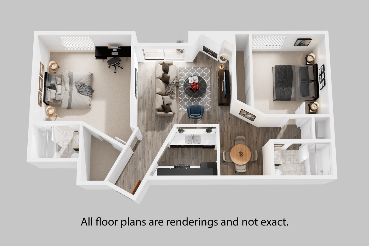 Floor Plan - 2 Bedroom+2b