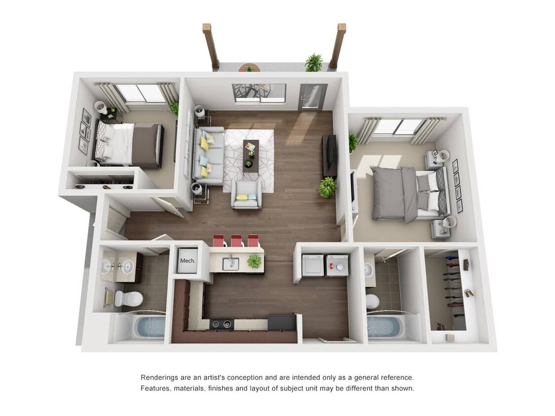 Floor Plan - 2X2 Hauser