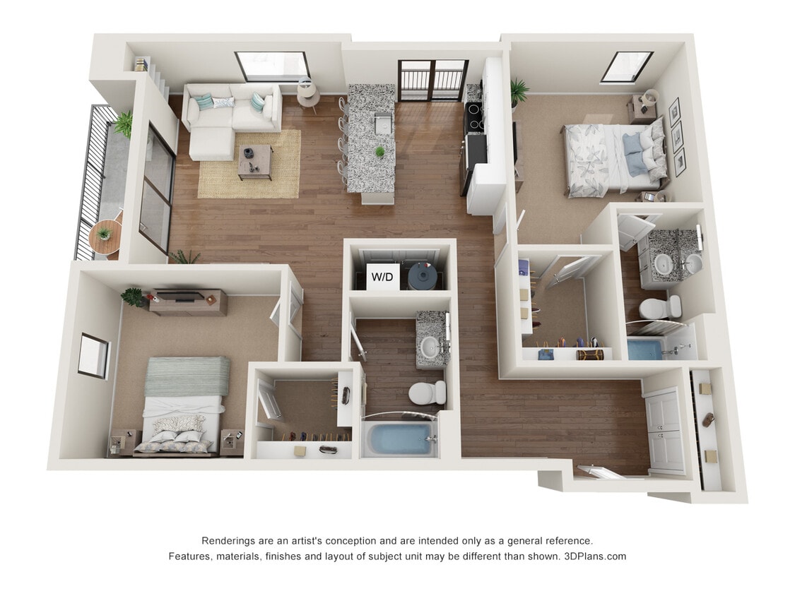 2 Bed Layout 2 - Two Bedroom D