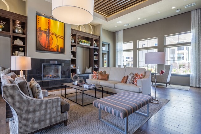 Resident clubhouse and cozy fireplace - Encore 281 Apartments
