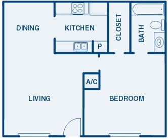 1BR/1BA - Plan A