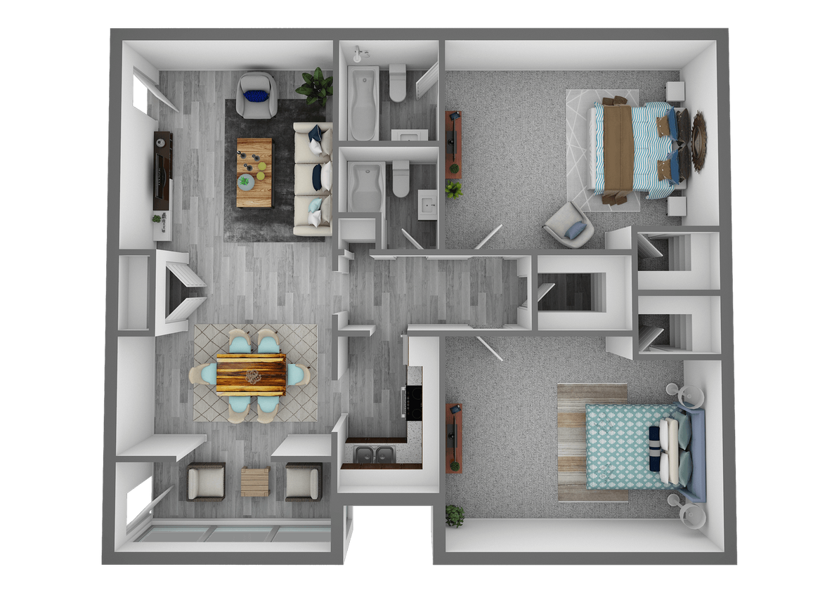 Floor Plan - Eastern Pine 2 Bedroom 2 Bath