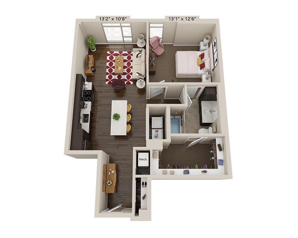 Floor Plan - One Bedroom A1S