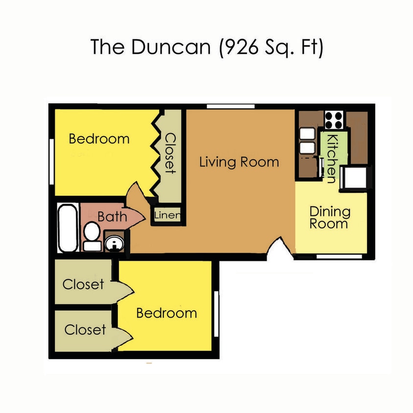 Floor Plan - Make THE APEX your new home! 2 Bedroom / 1 Bath...