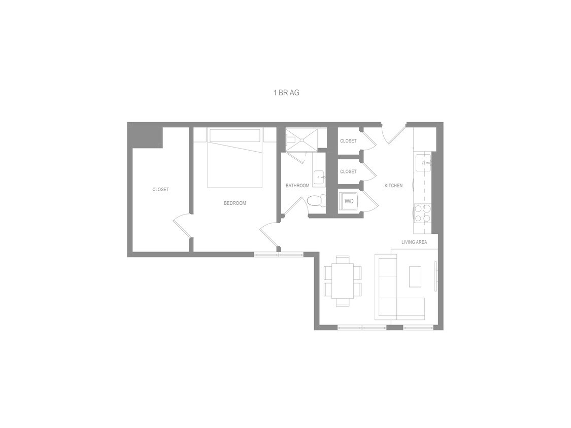 Floor Plan - Alta 1 Bedroom AG