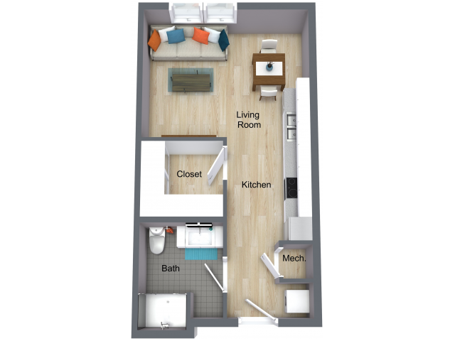 STUDIO - Floorplan M - Studio M