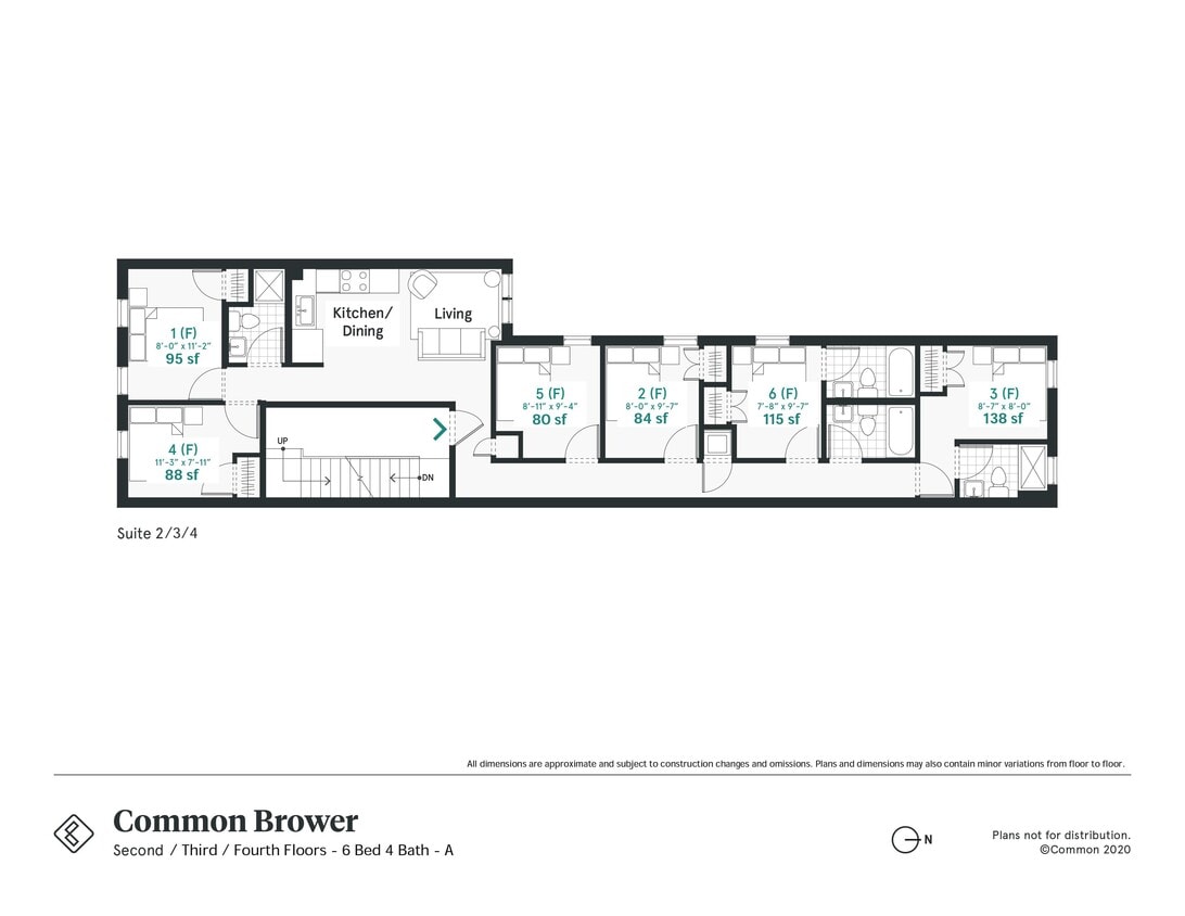 Floor Plan - Furnished Room in Shared 6 Bed 4 Bath