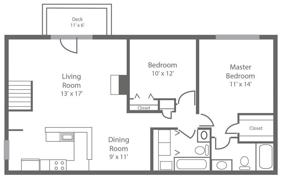 Floor Plan - 2 Bed | 2 Bath