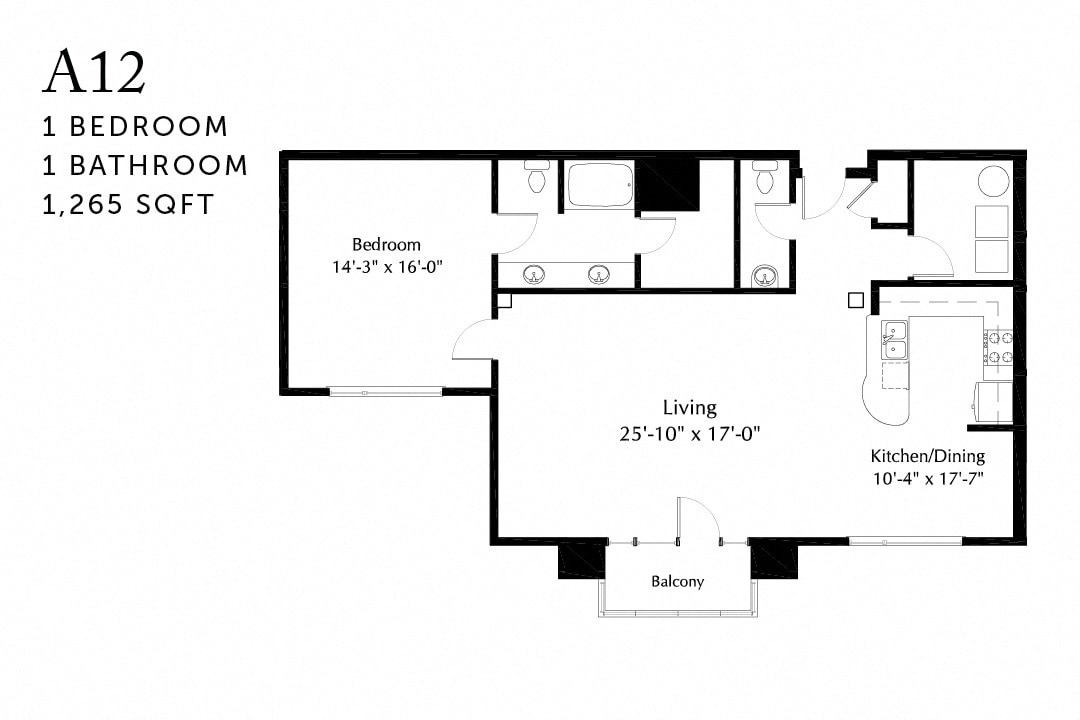 Floor Plan - A12 One Bedroom