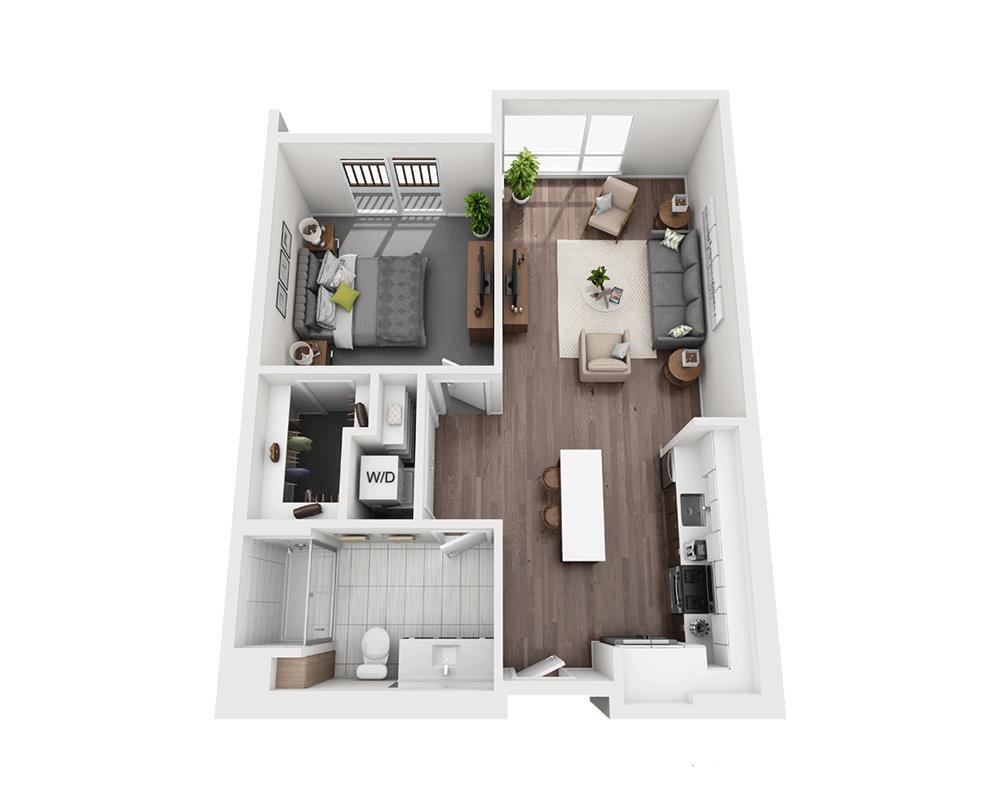Floor Plan - One Bedroom A1D