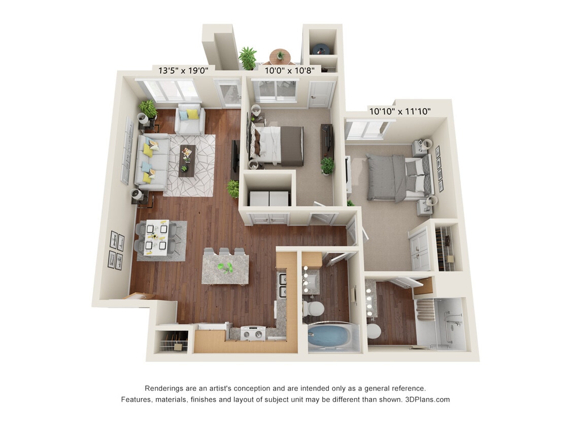 Floor Plan - Two Bedroom (Wheelchair Accessible)
