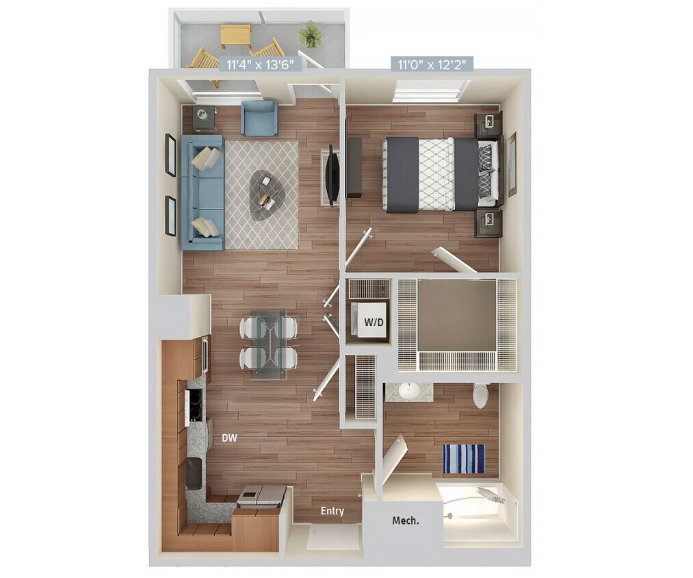 Floor Plan - A7ADA-727SF-Apt506