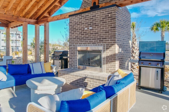 Outdoor Fireplace - Overlook at Cane Bay