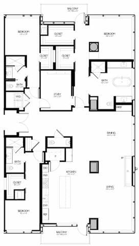 Floor Plan - 3 Bed 3.5 Bath with Den