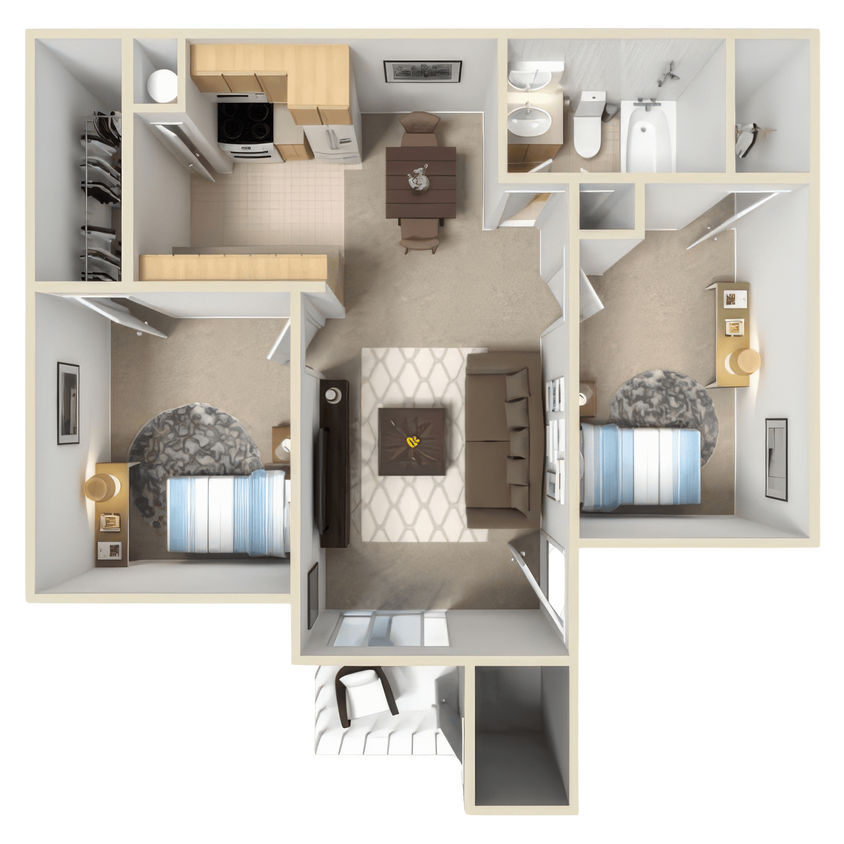 Floor Plan - Two Bedroom One Bath