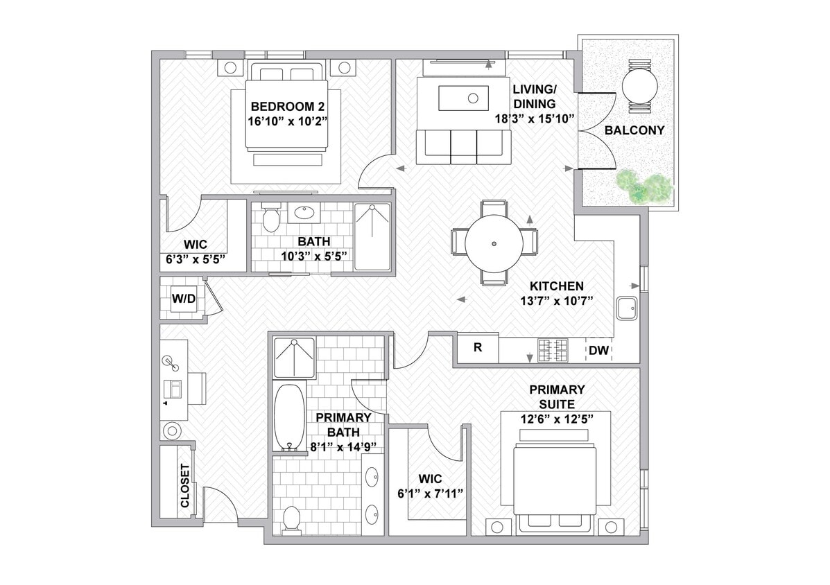 Floor Plan - B2a 2 Bed