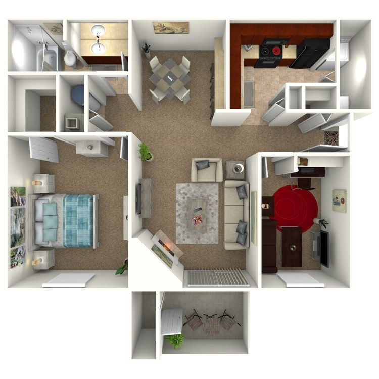 Floor Plan - The Maple - 1 Bedrom 1 Bath