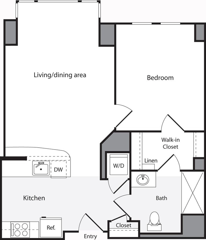 Floor Plan - 1 Bedroom HS