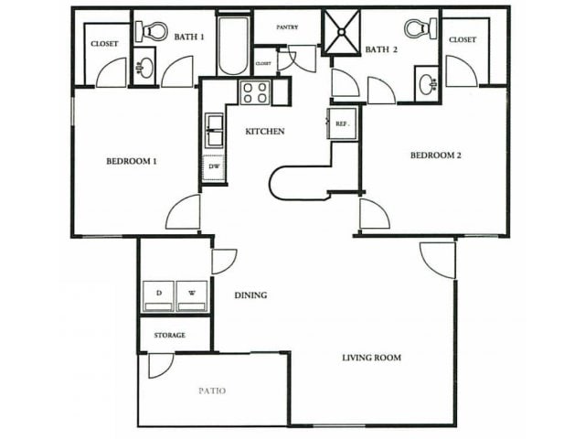 Floor Plan - Two Bedroom / Two Bath