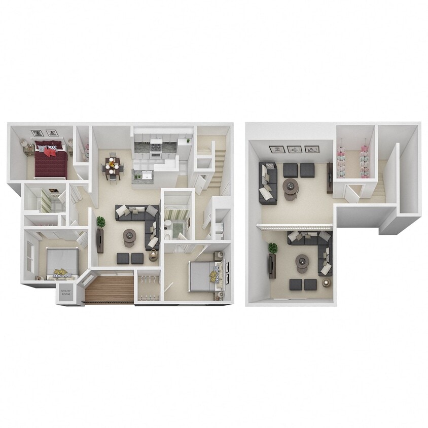 Floor Plan - 3 Bed 2 Bath Loft - CL1