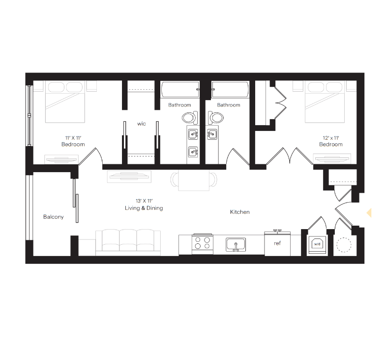 Floor Plan - A7 W/ Den (318)