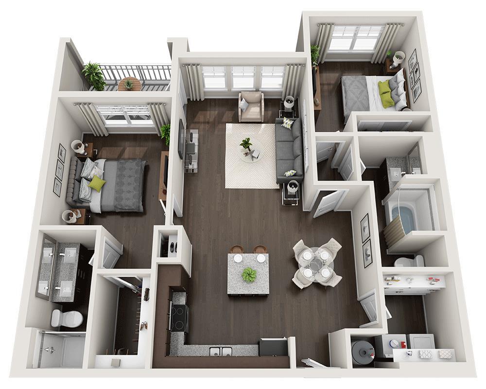 Floor Plan - Two Bedroom B2B