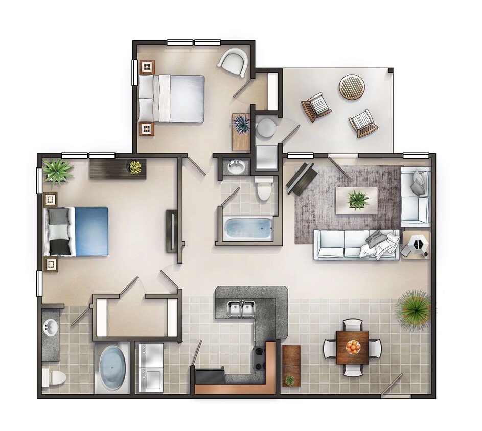 Floor Plan - The Brant w/Patio