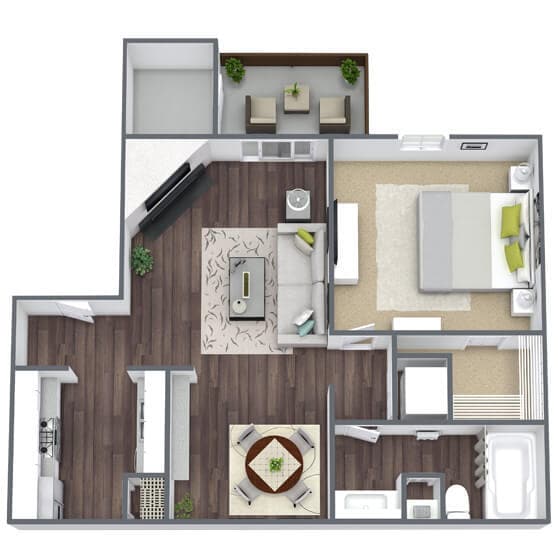 Floor Plan - A2 - with Patio